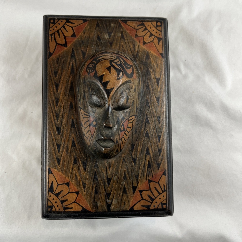 Vintage Bali Indonesia Hand Made and‎ Painted Trinket Jewelry Box